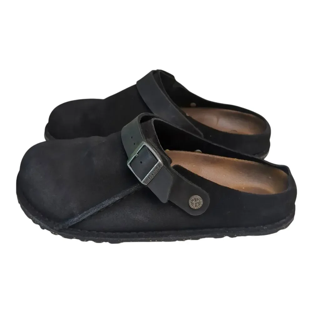 Birkenstock Lutry Premium Suede Black Men's Clog Sandals EU 43/US 10 Regular